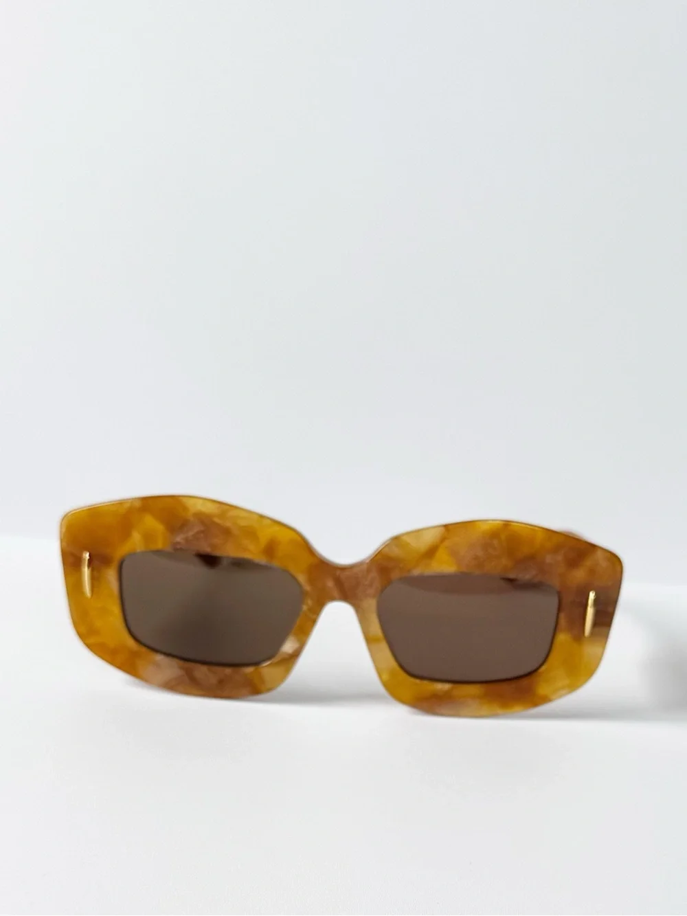 Loewe Anagram Screen Marbled Rectangle Square Acetate Sunglasses